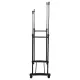 Вешалка для плечиков двухъярусная BOOMHOUSE GR-003 (в900-1600*ш800*г400мм), пластик/металл, черный/хром, 701438. Фото товара с разных ракурсов.