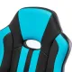 Игровое кресло  "Stripe GM-202", экокожа, черное/голубое, 532509. Фото товара с разных ракурсов.
