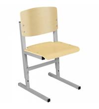 Стул ученический регулируемый СУТ.05, 400х375х580-660 мм, рост 2-4, серый каркас, фанера лак